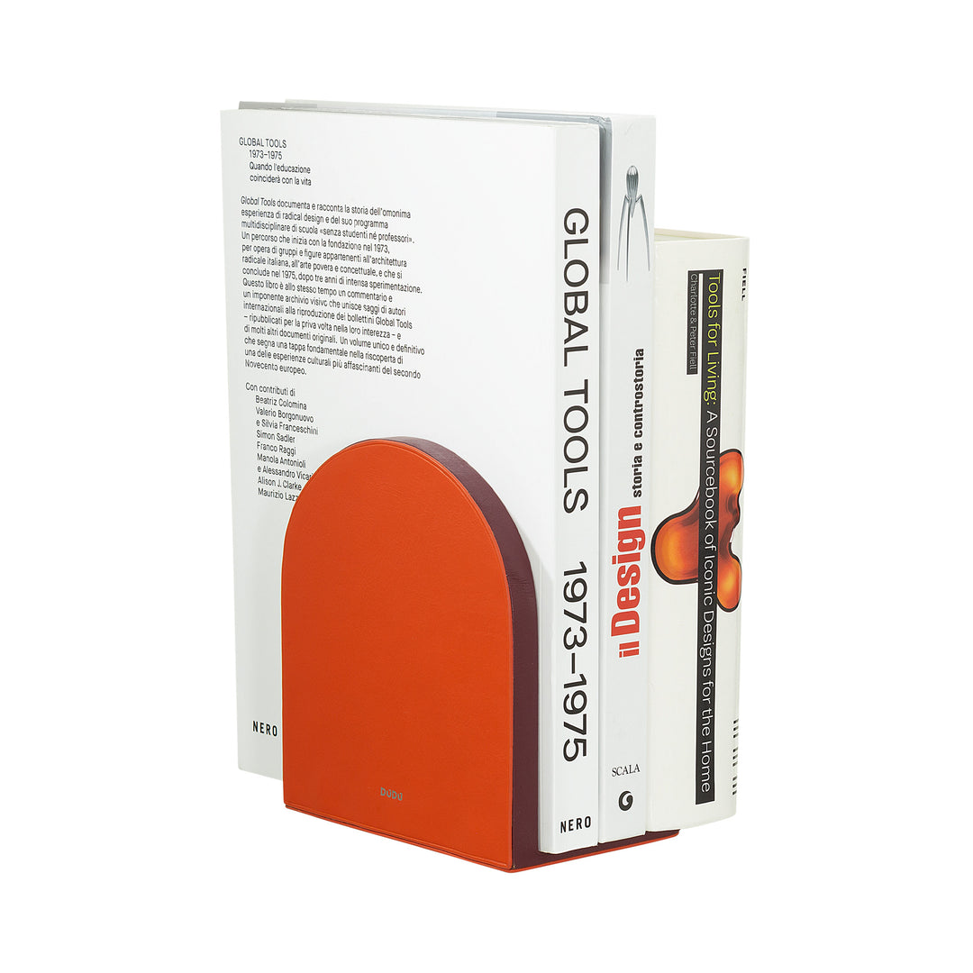 DUDU Dekorative Design-Buchstütze, Buchstützen mit farbigem Echtlederbezug, für Heimregale und Büroschreibtische