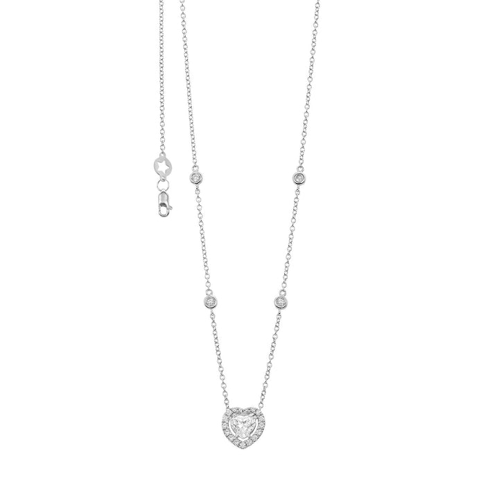 Collier Comète en Or 750‰ avec un coeur de diamants blancs GLB1717
