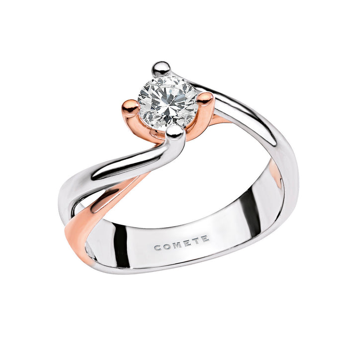 Comete Solitaire Bicolore en Or et Diamant ANB1852