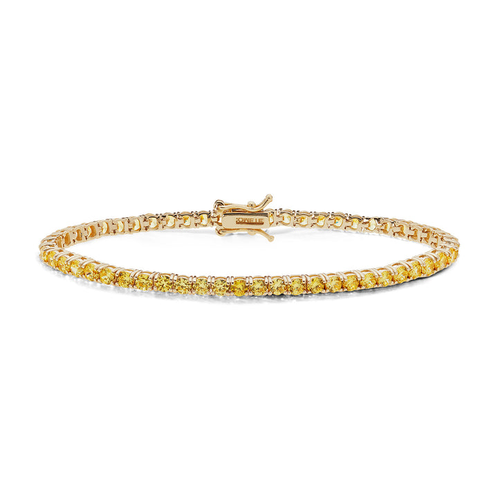 Comete Tennis in Argento giallo e zirconi champagne BRA237M16