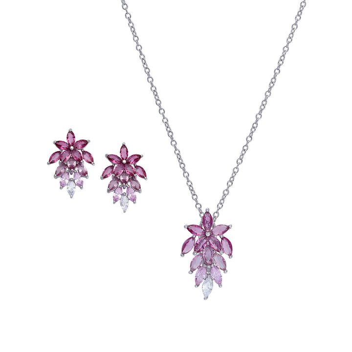Comete Collana e Orecchini in Zirconi degradè rosa Argento 925‰ KIT264212