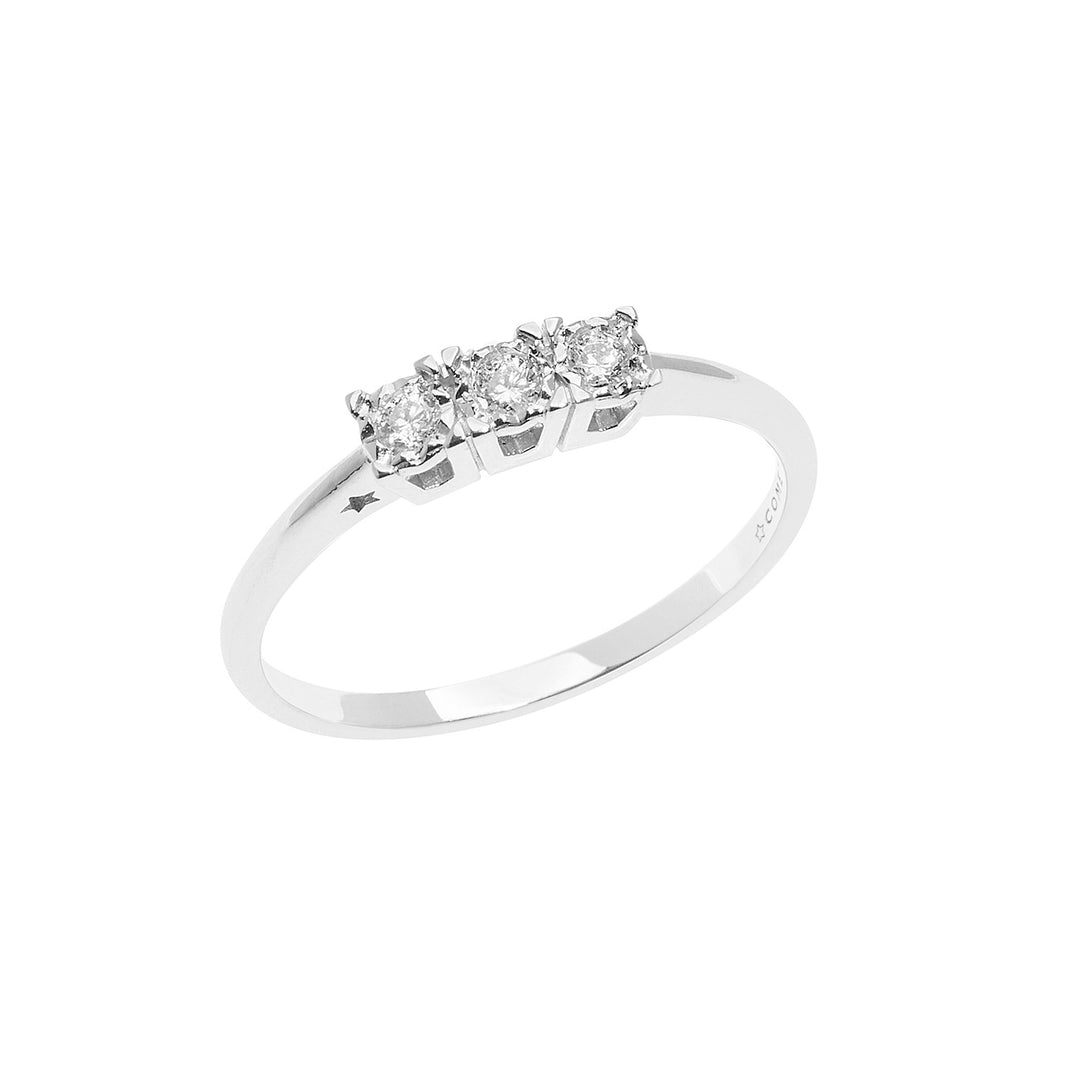Bague Comète Trilogie en Or et Diamants ANB2644
