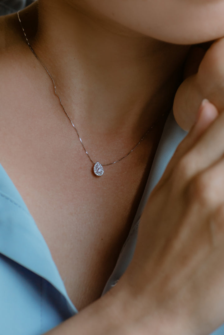 Collier Goutte Comete en Or et Diamants GLB1605