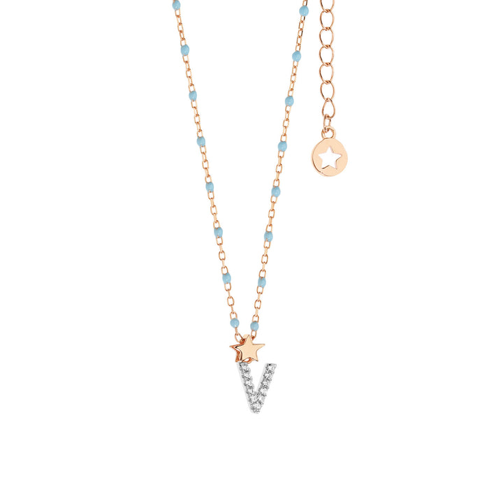 Collier Comete Argent Lettre V GLA194