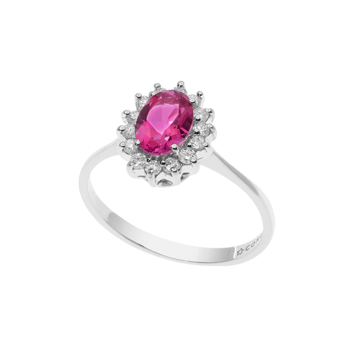 Bague Comete en Or avec Diamants et Topaze Rose ovale ANB2593