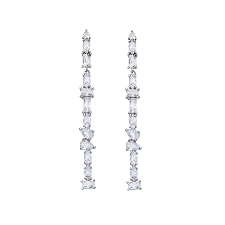 Comete Orecchini a cascata in Argento 925‰ e bianchi Zirconi ORA215