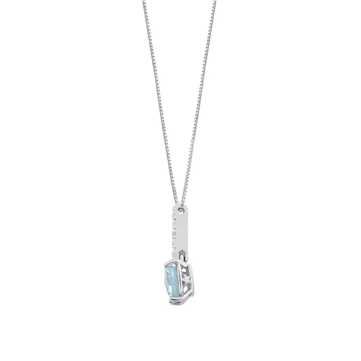 Comete Collana Acquamarina cuore in Oro e Diamanti bianchi GLQ319