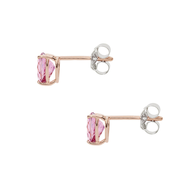 Comete Orecchini in Oro rosè e Topazio Rosa Cuore ORB1015