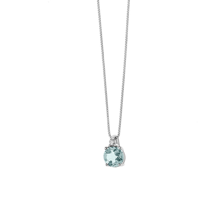 Collier rond Comete en or, diamants et aigue-marine GLQ264