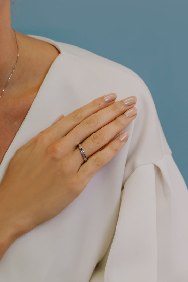 Comete Silver Ring Ring Internal Heart Man ANG111M20