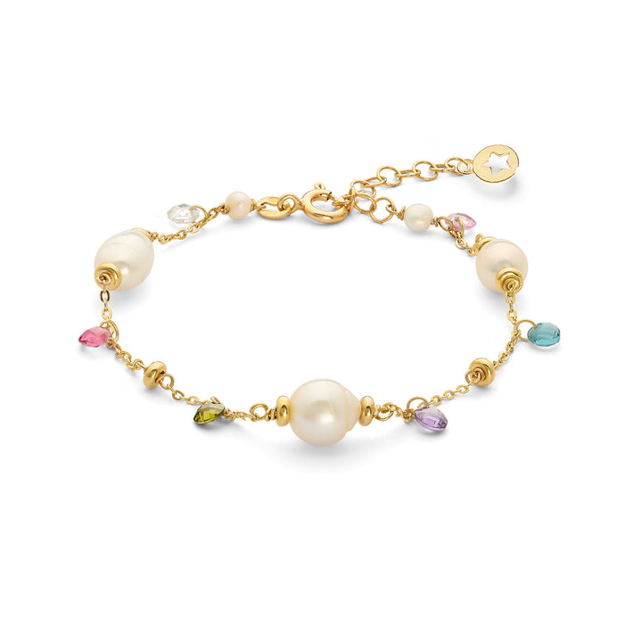 Comete Bracciale Argento 925‰ con cristalli multicolor e Perle Acquadolce BRA275
