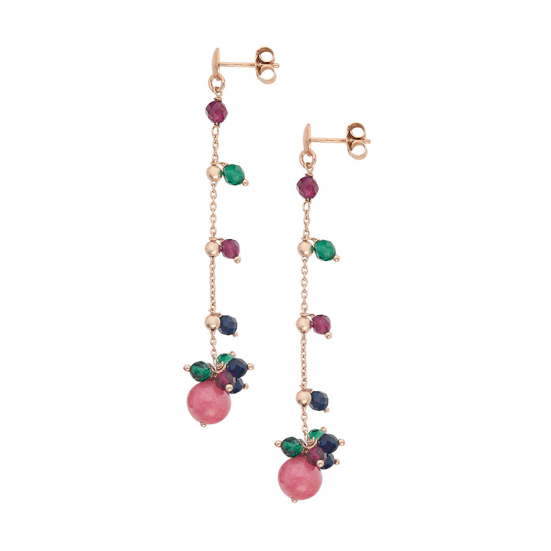 Comete Orecchini Argento 925‰ con Giada e pietre blu, rosse e verdi ORA222