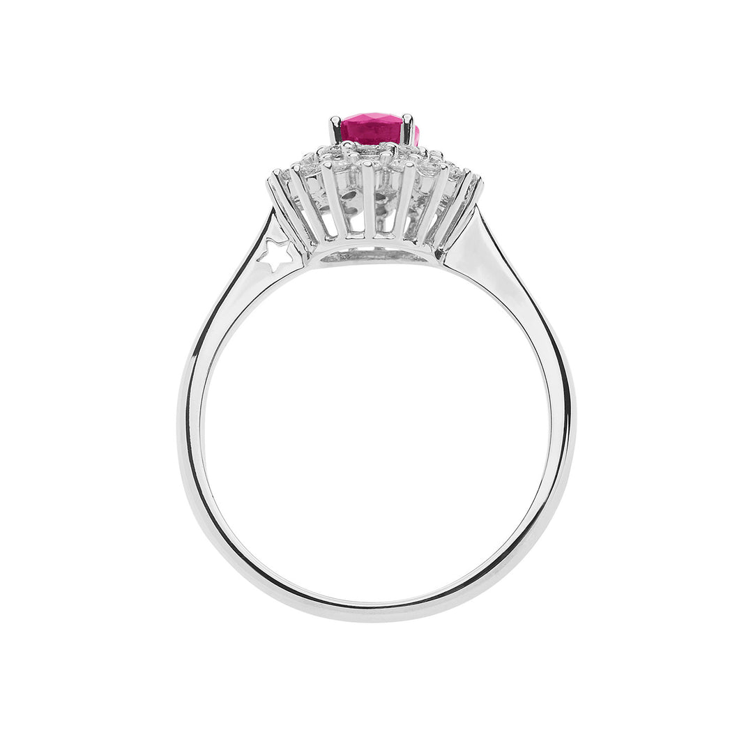 Comete Ring in Gold, Diamonds and Oval Ruby ANB2622