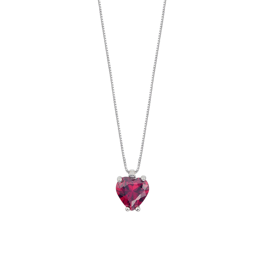 Collier Comète en Or et Coeur Rubis Petit GLB1660
