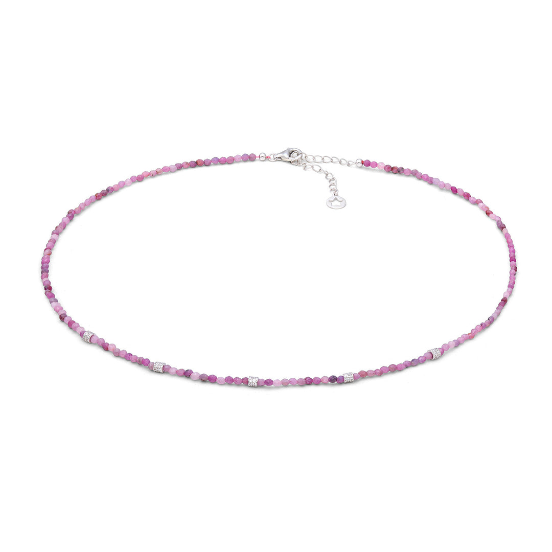 Comete Girocollo in argento 925‰ con rubino e zirconi GLA296