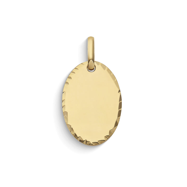 Comete Pendentif ovale personnalisable en or jaune 375‰ KCOB004