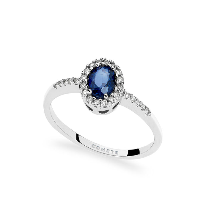 Comete Anello in Oro Diamanti e Zaffiro blu ovale ANB2700