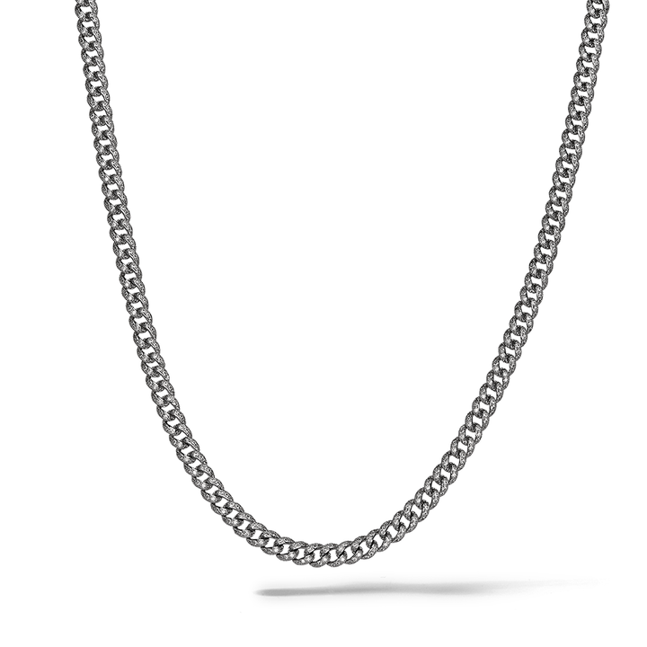 Collier Comete en argent 925‰ rhodié, acier, zircons blancs UGL768