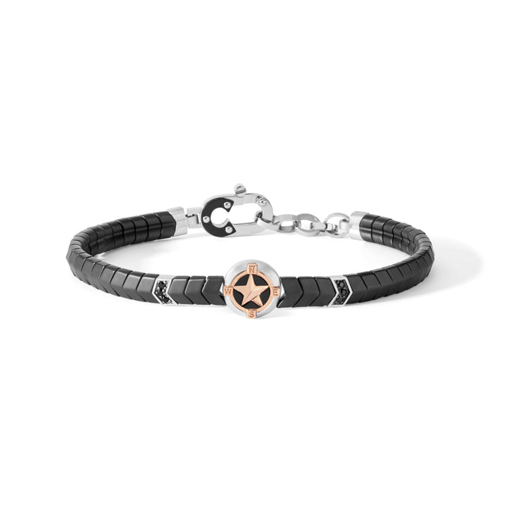 Comete Bracciale in Argento e ceramica nera UBR920