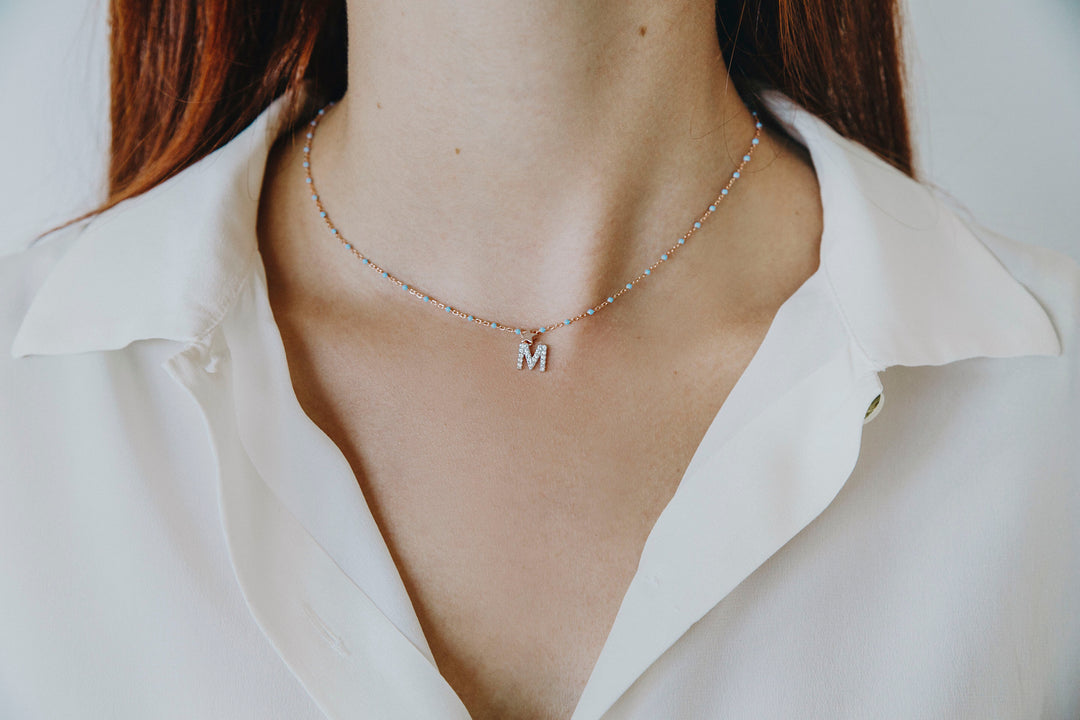 Collar Comete Plata Letra K GLA183