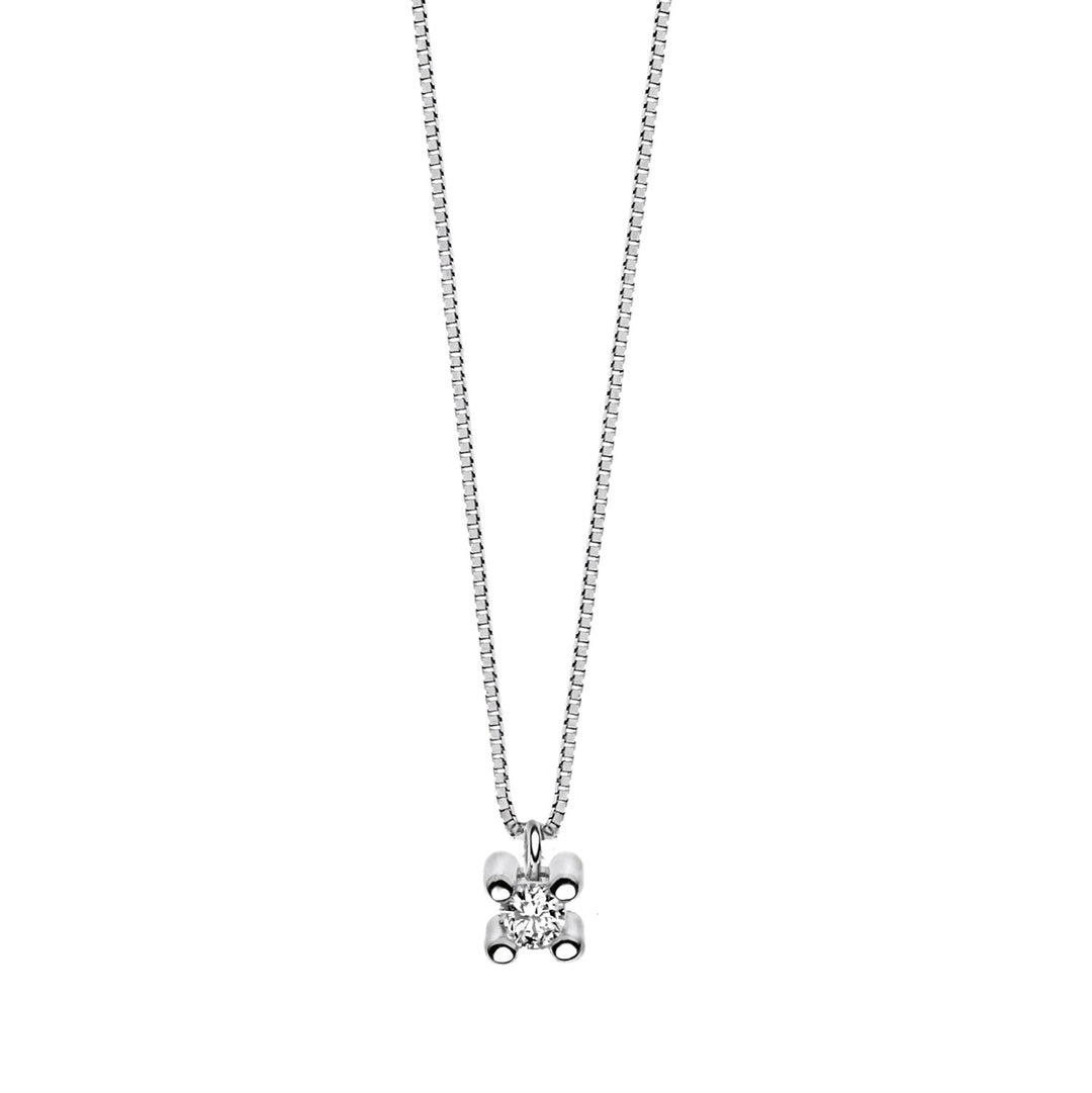 Collier Comete Four Griffes Light Point Or et Diamants GLB1412