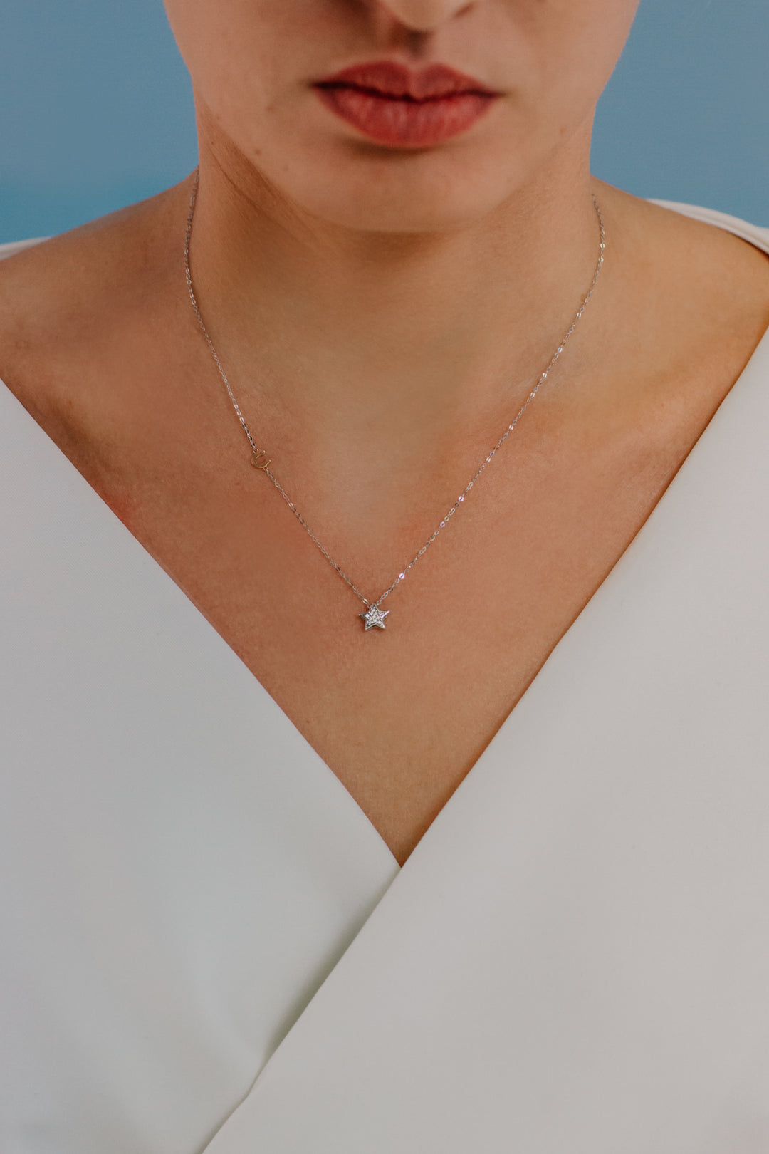 Collar Comete en oro blanco y diamantes GLB1503
