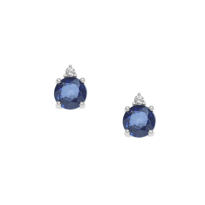 Comete Orecchini in Oro Diamanti e Zaffiri blu tondi ORB965