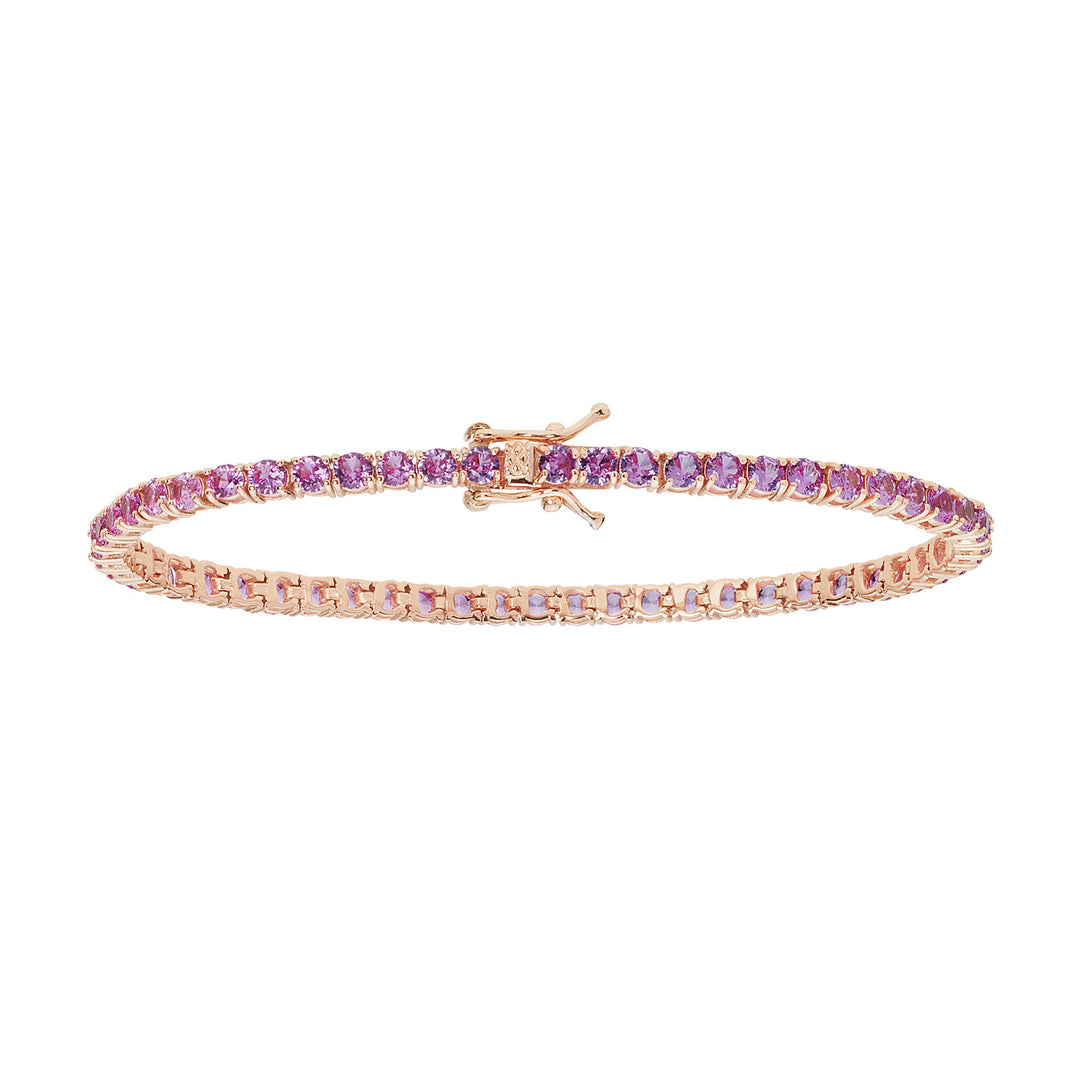 Comet Tennis en Argent Rose et Zircons Roses BRA241M16