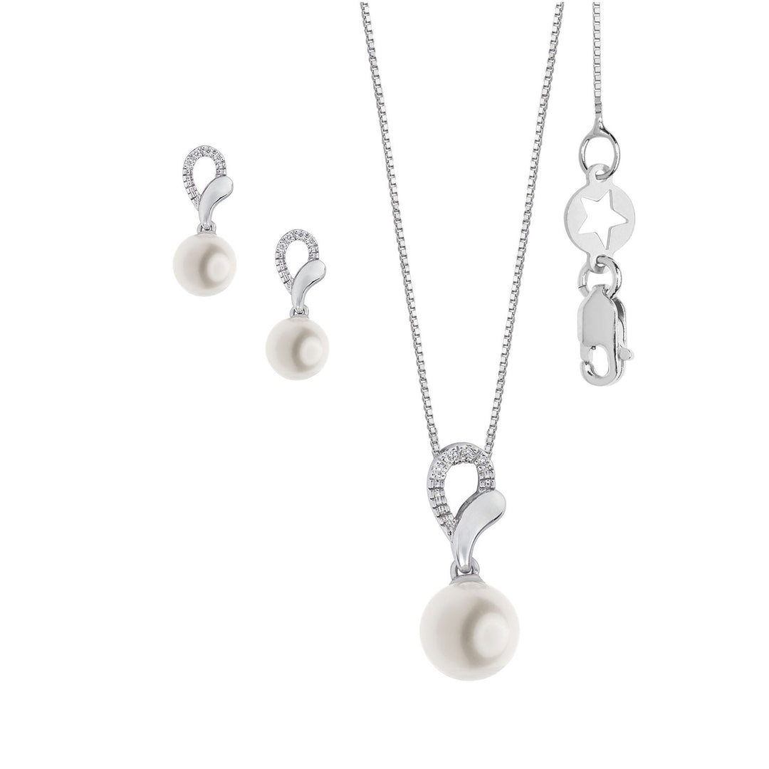 Comete Orecchini e Collana con Perla in Oro 750‰ e Diamanti KIT636772