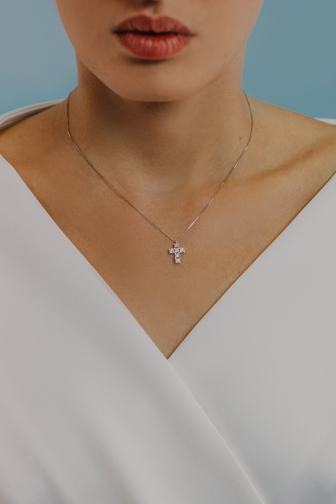 Comete Collana croce in Oro e Diamanti GLB1555