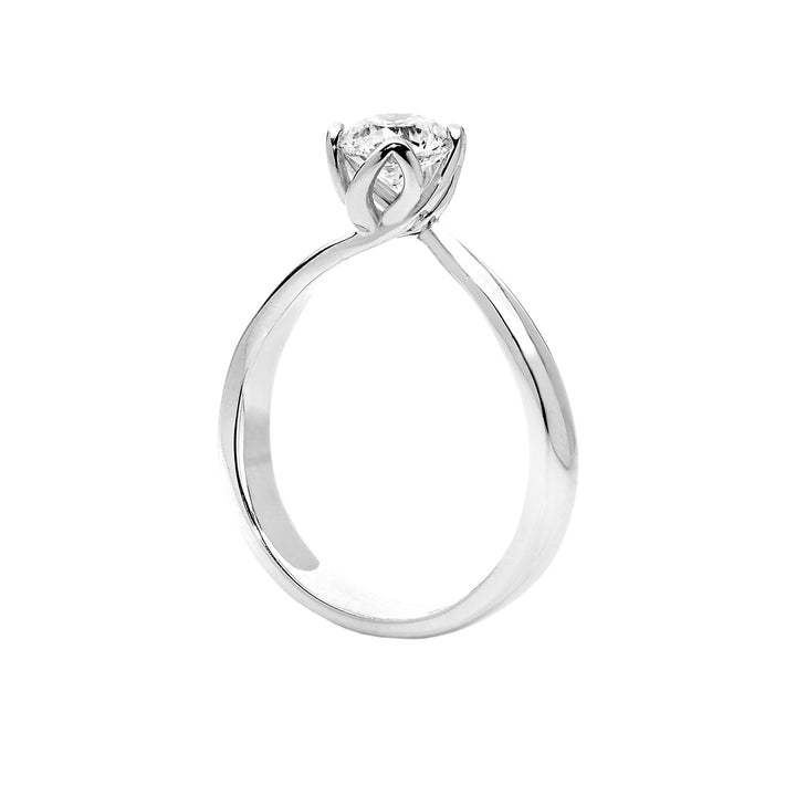 Comètes Solitaire Pétales en Or et Diamant ANB2203