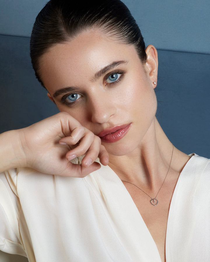 Collier Comete en or blanc 750‰ et diamants coeur GLB1647