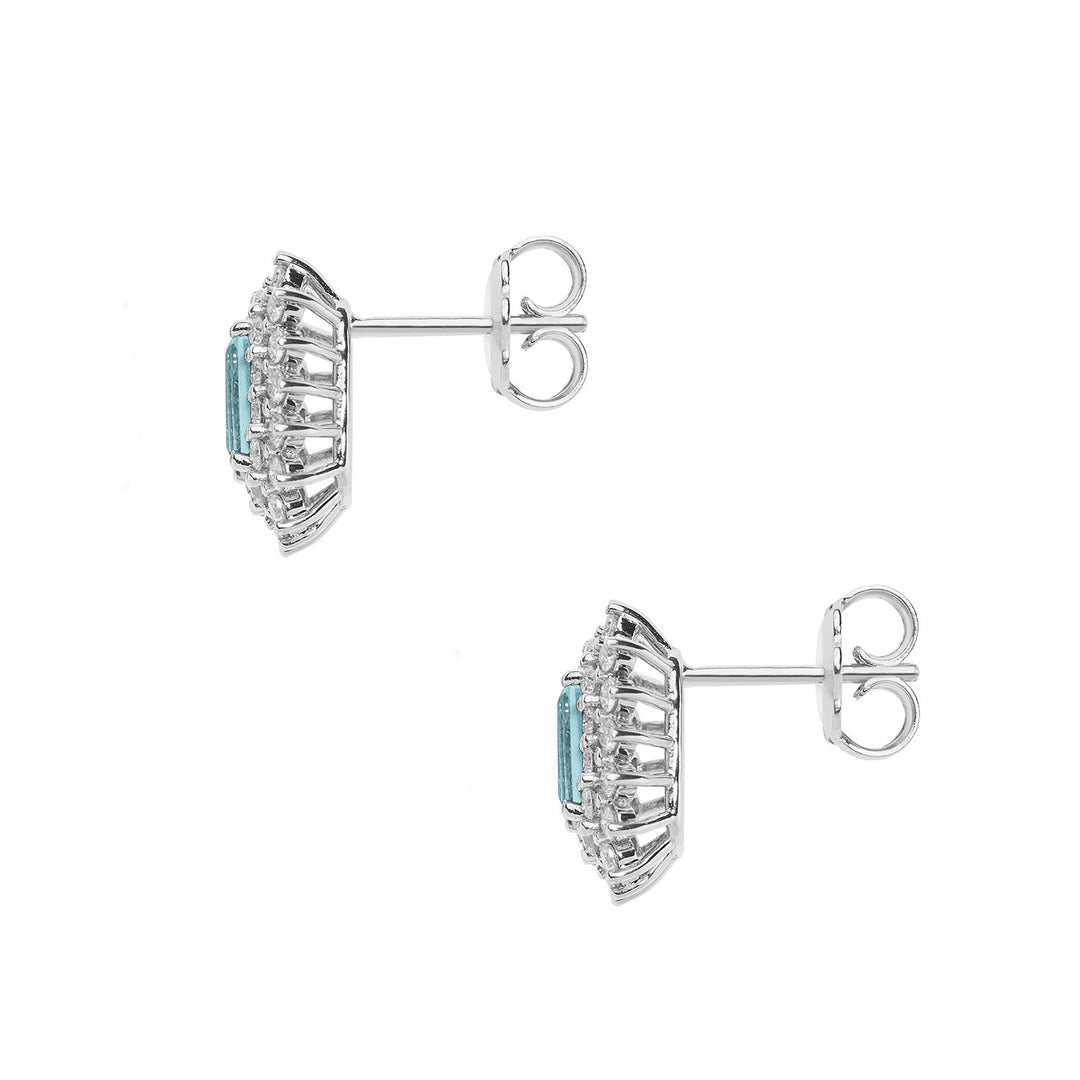 Comete-Ohrringe aus Gold, Diamanten und achteckigem Aquamarin ORQ261