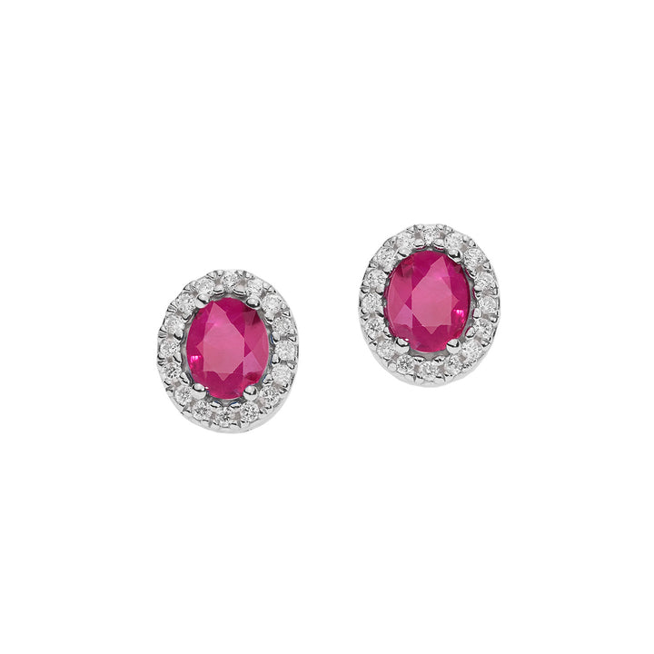 Pendientes Comete Oval Oro, Diamantes y Rubíes ORB1117