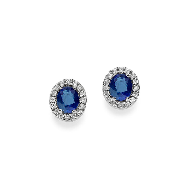 Comete Orecchini in Oro Diamanti e Zaffiri blu ovali ORB1115