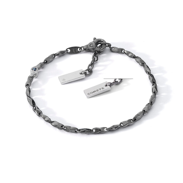 Comete Bracciale in Argento brunito e lucido, Diamante e Spinelli neri UBR1259