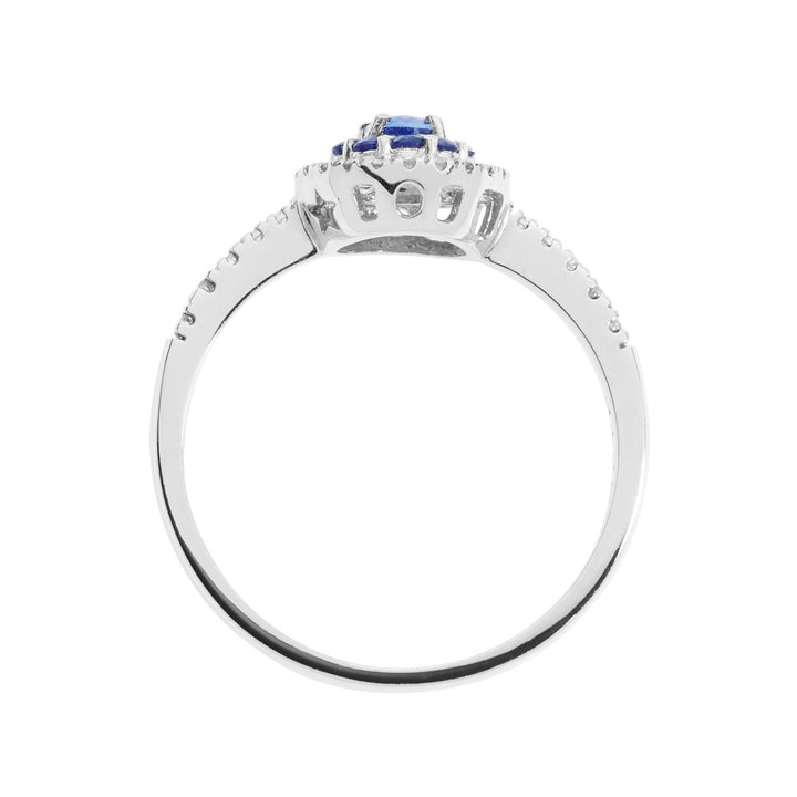 Bague Comete en Or avec Diamants et Saphirs Bleus ANB2579