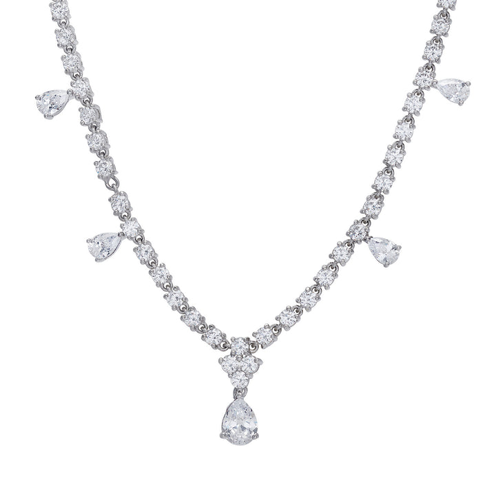 Comete Girocollo in Argento 925‰ e Zirconi bianchi a goccia GLA267