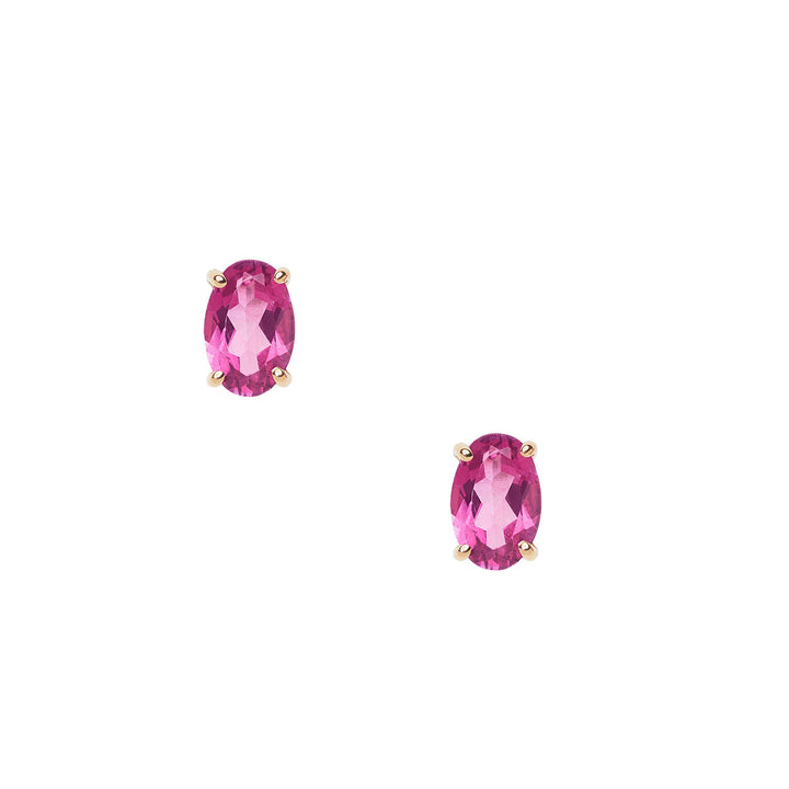Pendientes Comete de oro rosa con topacio rosa ovalado ORB 1094