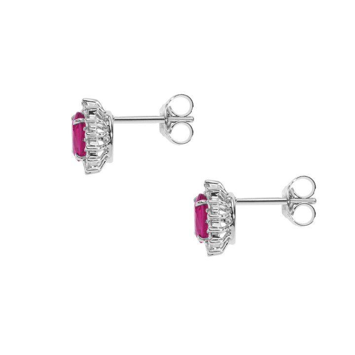Pendientes Comete Oval Oro, Diamantes y Rubíes ORB1023