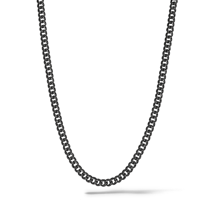 Collier Comete en argent ruthénium 925‰, acier pvd noir, zircons noirs UGL767
