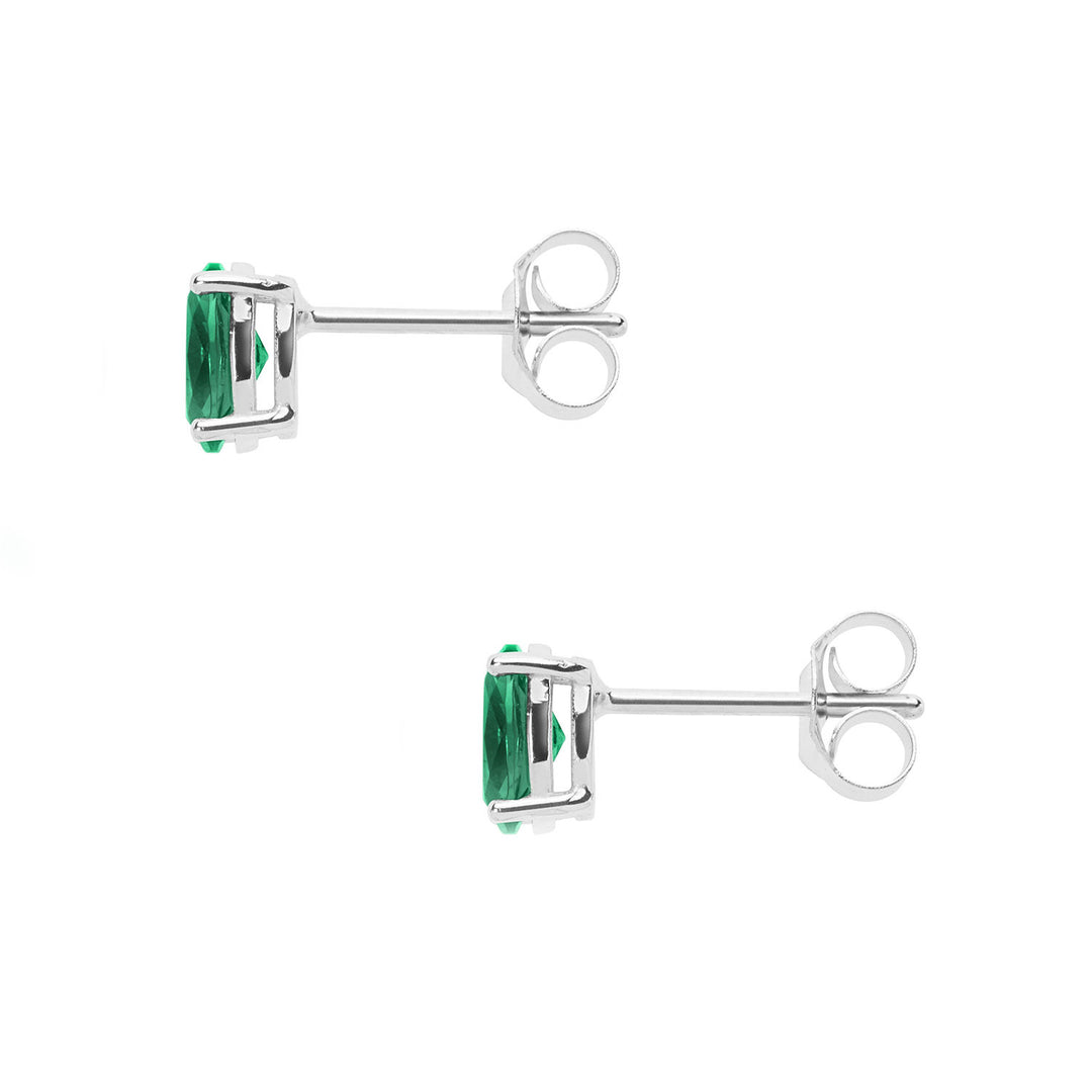 Pendientes Comete en oro blanco con Esmeraldas Ovaladas ORB1093S3
