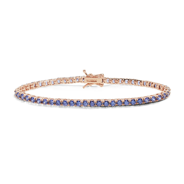 Comet Tennis in rosé silver and Tanzanite zircons BRA242M16
