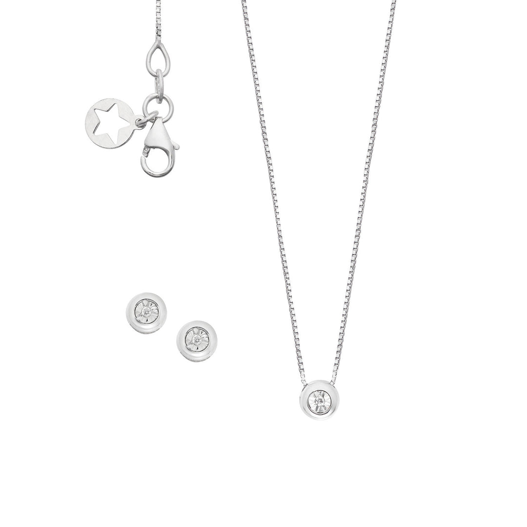 Comete Orecchini e collana Oro 375‰ e Diamanti bianchi KIT14011001