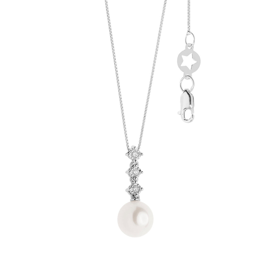 Collier de perles Comete en or et diamants Trilogie GLP608