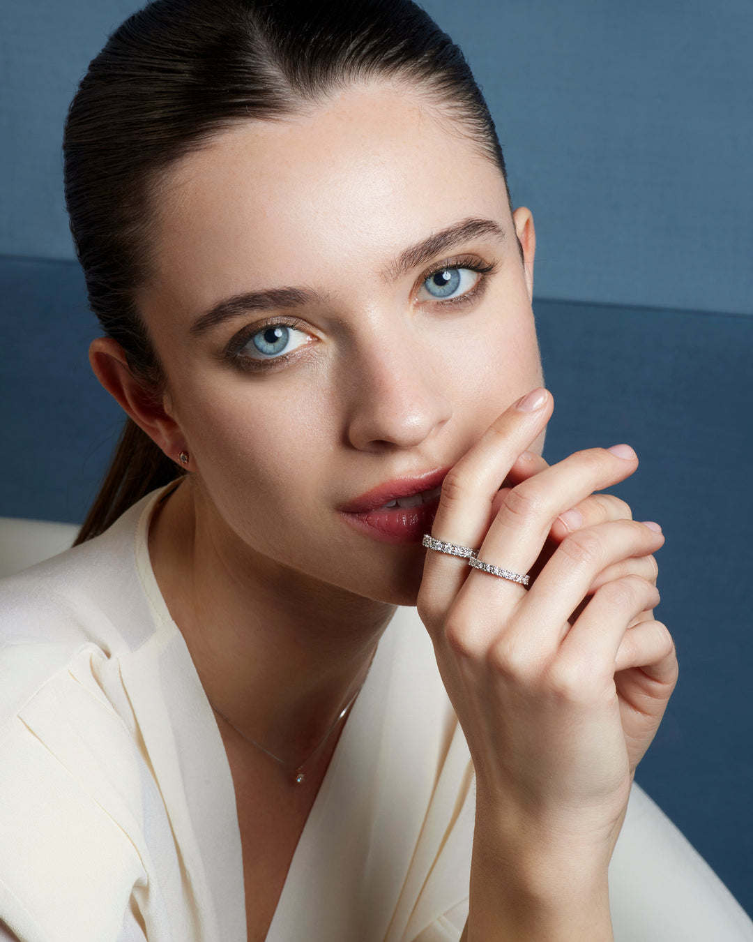 Bague Comète en or blanc 750‰ et diamants ANB2681