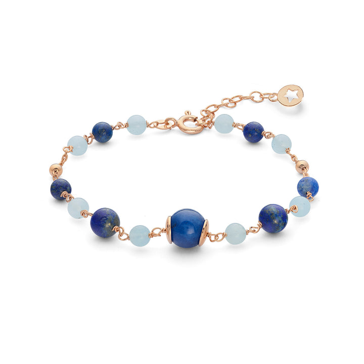 Comete Bracciale Argento 925‰ con Acquamarina, Lapis, Quarzo colorato BRA269