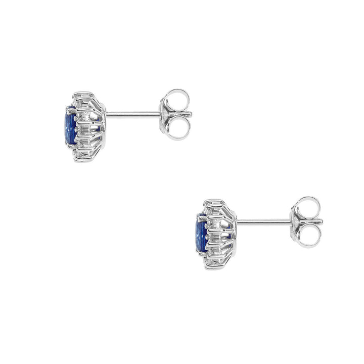 Comete Gold Earrings with Diamonds and Oval Blue Sapphires ORB1025