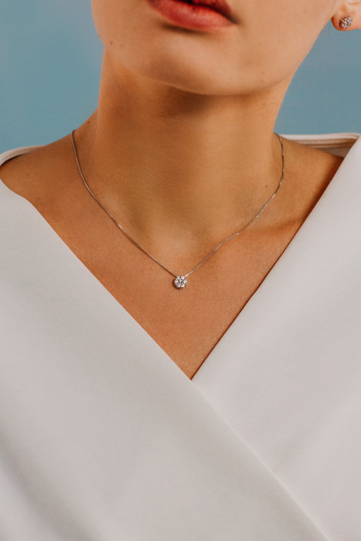 Collar Comete en Oro Rosa con Diamantes GLB1549