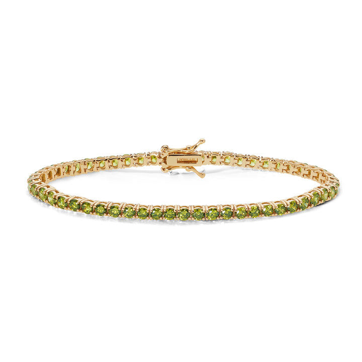 Comètes Tennis en argent jaune et zircons Péridot BRA239M16